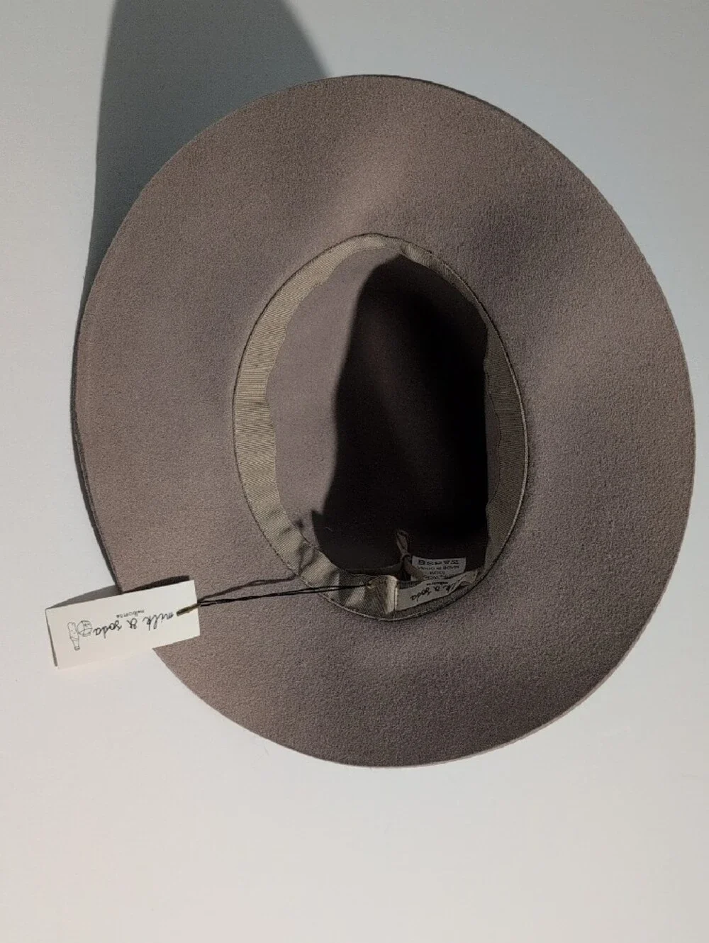 Milk & Soda Taupe 100% Wool Fedora Hat Braided Accent